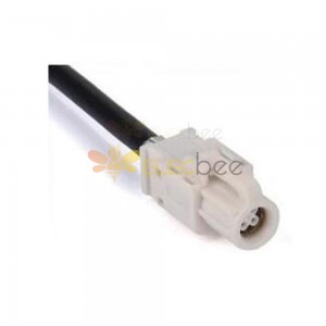 Fakra HSD Cable 4 Pin B Code White Female Jack Vehicle Connector Radio Phantom Supply Single End Extension 0.5m