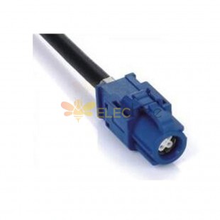 Fakra HSD Cable 4 Pin C Code Female Jack Blue Vehicle Connector GPS Signal Single End Extension 0.5m