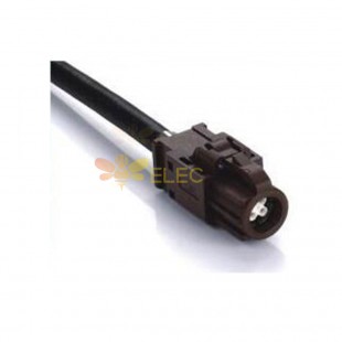 Fakra HSD Cable 4 Pin F Code Female Jack Brown Vehicle Connector TV Signal Single End Extension 0.5m