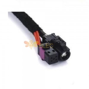 HSD-Kabel, 4+4P, A-Kodierung, gerade Buchse, schwarzer Stecker, Fahrzeug-Funksignal, einseitiges Kabel, 0,5 m