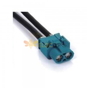 HSD-Kabel, 2 x 4P, Z-Kodierung, gerader Dual-Buchse, Doppelstecker, funktionelles Fahrzeugsignal, einseitiges Kabel, 0,5 m