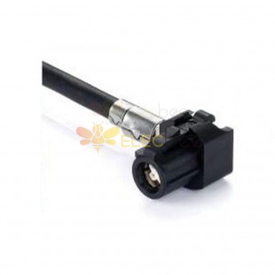 HSD Cable 90 Degree Female 4 Pin A Code Black Car Radio Supply Single End Vehicle Extension 0.5m