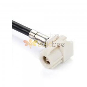 HSD Cable 4 Pin B Code 90 Degree Female Automobile Vehicle Connector Radio Phantom Supply Open End Extension 0.5m