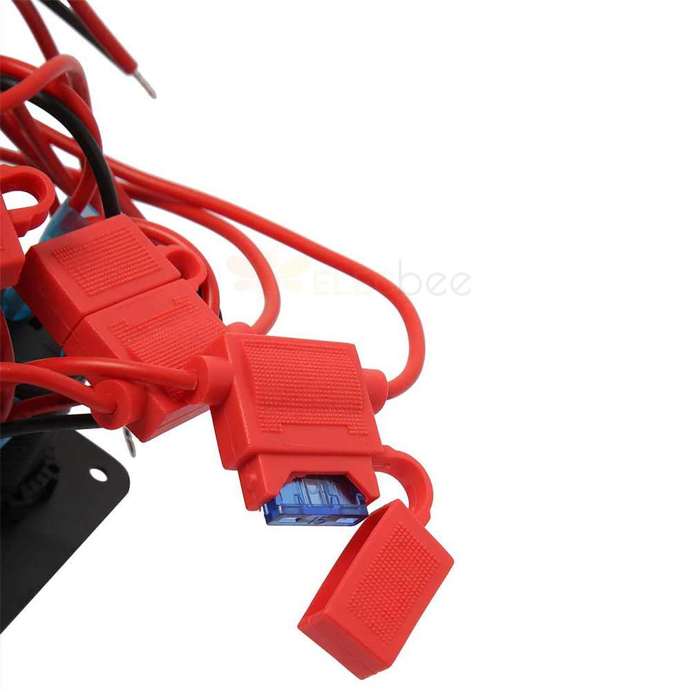 방수 12V 자동차 보트 스위치 패널 8 웨이 고양이 눈 로커 스위치 듀얼 4.2A USB 포트 빨간색 LED 전압 디스플레이