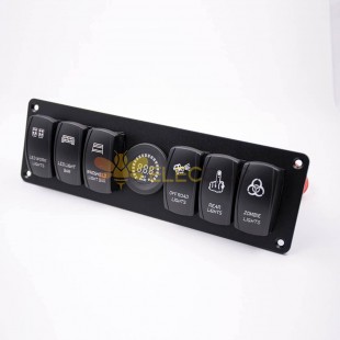 Switch Panel With Voltmeter 6-position Color Screen Car Multifunctional Combination Panel