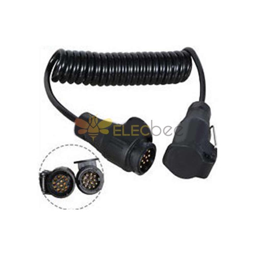 13 Core to 13 Pin RV Spiral Cable 3 Meters Trailer Spring Plug
