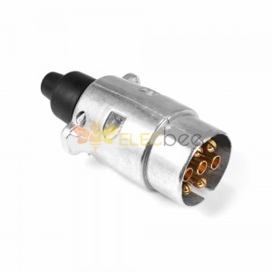 7 Pin 12V Aluminum Plug Truck Cable Connector European Style Trailer Signal Light Display