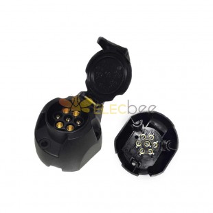 7 Pin Socket Plastic Flat Round Trailer and Truck Connector