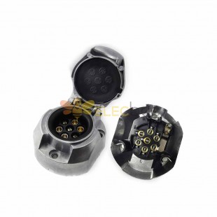 7Pin + 1Pin Aluminum Flat Round Trailer Connector for Trucks