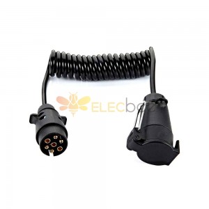 Высококачественный и прочный пружинный кабель из ТПУ для удлинителя жгута проводов автомобиля прицепа 7-контактный на 7-контактный
