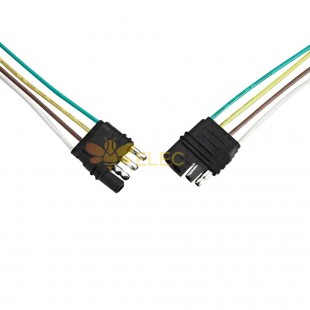 US to European Trailer Plug Adapter 4 to 4 Dual Head Converter Car Socket Adapter
