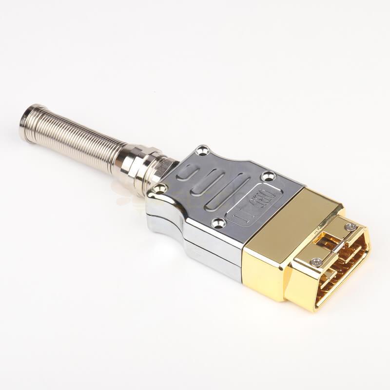 금속 포탄 OBD 16 Pin 남성 마개는 OBD 연결관 아연 합금 OBD를 조립했습니다