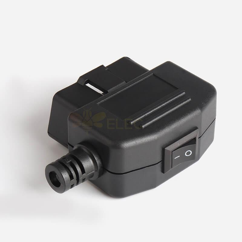 Automobile OBD2 16 Pin Male connector OBD Shell Plug+Shell+Sr+Power Button+Screw Diagnostic