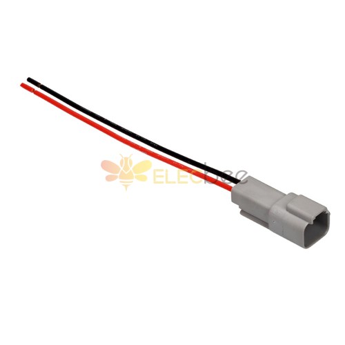 2 Pin Male Plug Shell Auto Waterproof Connector with 1.25mm2 Cable No Contacts Automotive Sealed Electric 14CM DT04-2P