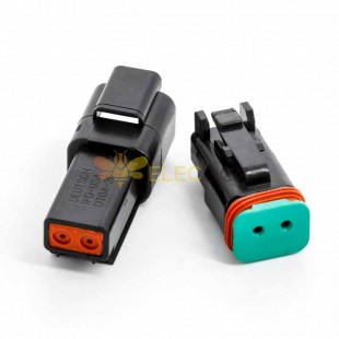 2 Pin PA66 Waterproof Automotive Sealed Connector 2P Male Female Mating Connector Elecbee (Excluded Contacts)