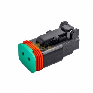  2 Pin Waterproof Black Female Jack Automotive Sealed Connector for Electric Vehicles Excluded Contacts DT06-2S-P012