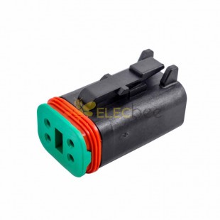4 Pin Female Jack Waterproof Automotive Sealed Connector Black Accessories Excluded Contacts DT06-4S-P012