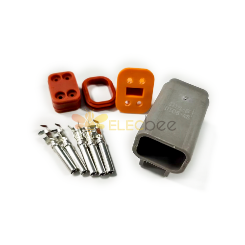 4 Pin Female Jack with Contacts Auto Waterproof Connector Automotive Sealed DT06-4S Elecbee DT Series