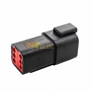 6 Pin Male Plug Black Automotive Sealed Connector Waterproof for Electric Vehicles (Excluded Contacts) DT06-6P-E004