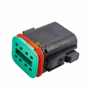8 Pin Female Jack Automotive Sealed Connector Excluded Contacts Black Waterproof Accessories DT06-8S-P012