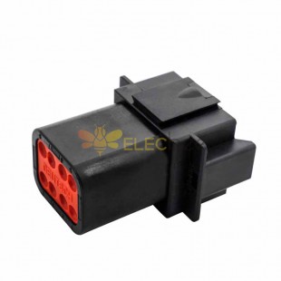8 Pin Male Plug Black Automotive Sealed Connector Waterproof for Electric Vehicles (Excluded Contacts) DT06-8P-E004