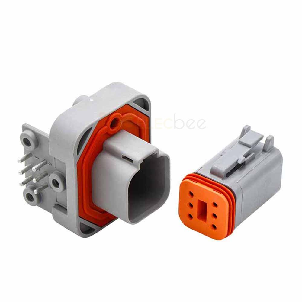 R/A 6 Pin Right Angle Waterproof Female Male Automotive Sealed Connector Elecbee DT13-6P for Electric Vehicles