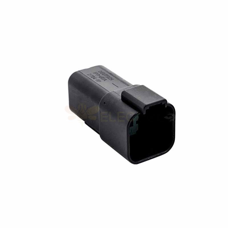 6-контактный штекер, черный автомобильный герметичный разъем, водонепроницаемый для электромобилей (исключенные контакты) DT06-6P-E004
