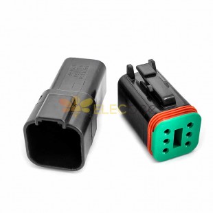 Automotive Sealed Connector 6 Pin PA66 Waterproof 6P Male Female Mating Connector Elecbee (Excluded Contacts)