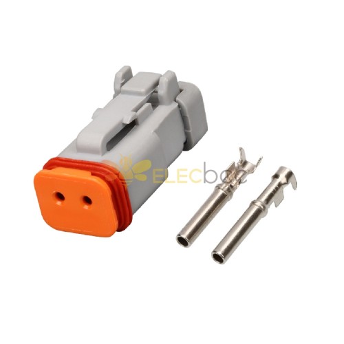 DT 2 Pin Female Jack with Contacts Auto Waterproof Connector Automotive Sealed DT06-2S Elecbee