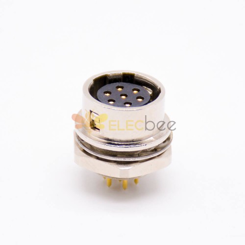 7 Pin Female Aviation Connector HR10A-7R Circular Connector Back Mount Receptacle Through Hole for PCB
