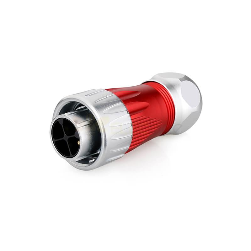 DH24 500V 25A Solder Wire Power Cable Conector Plug And Socket 4 Pin Metal Shell Waterproof Industrial Connector Formal Mount
