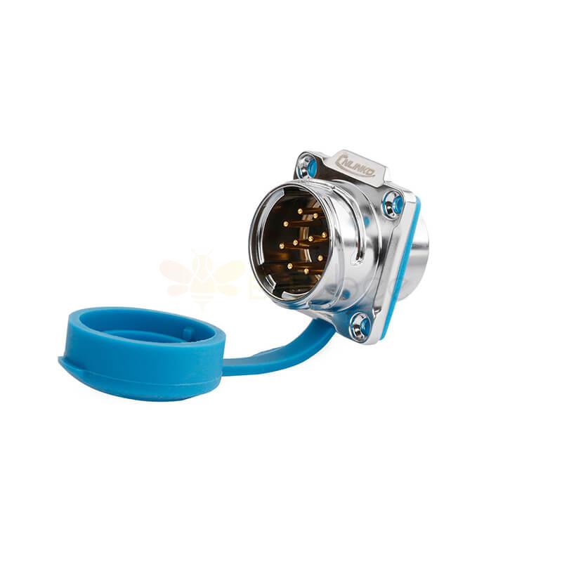 DH24 10 Pin Male Socket And Female Plug Metal M20 Extension Cable Ends Ac 400V 10A Heavy Duty Welding Connector Adapter For Solar Pv