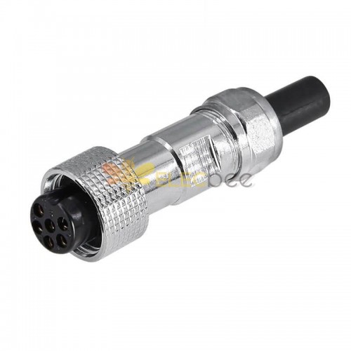 GX12 6 pin 12mm connector IP67 waterproof aviation plug female round solder connector for cable