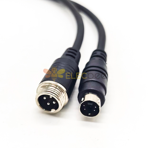 50pcs GX12 to Mini Din Male Adapter 4 Pin Male to Male Cable Cordset 1M