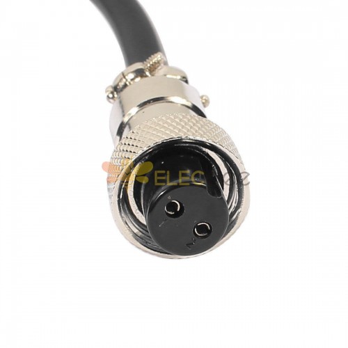 Aviation Cable Connectors Female GX12 2 Pin Single End Cable with 1M Wire