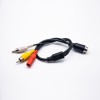 GX12 4 Pin Male Cable Cordset to Dual RCA Male and One DC Female Connector Extension Cable 0.3Meter