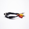 GX12 4 Pin Male Cable Cordset to Dual RCA Male and One DC Female Connector Extension Cable 0.3Meter