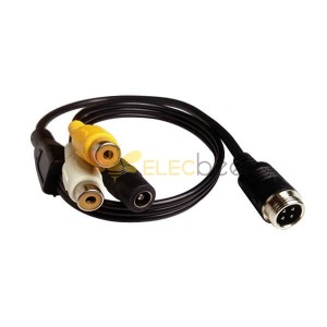 Conector GX12 4 Pin Male Air Plug Cable a RCA DC Female Cable 30CM