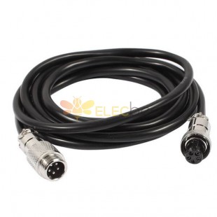 Electrical Aviation Plug Socket Connector GX12-5 Pin Cable Head Aviation Câble électrique 1M
