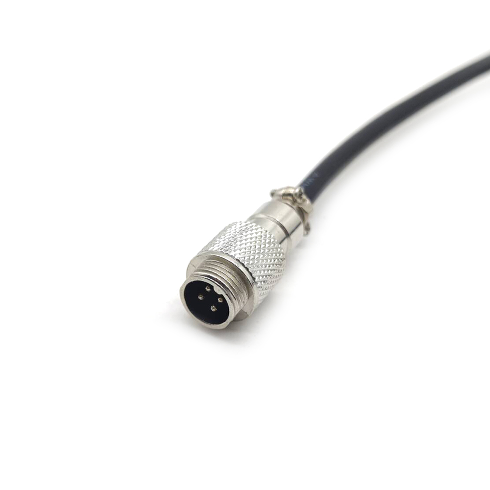 GX12 4 Core Aviation Plug Connector Electrical Cable 1M