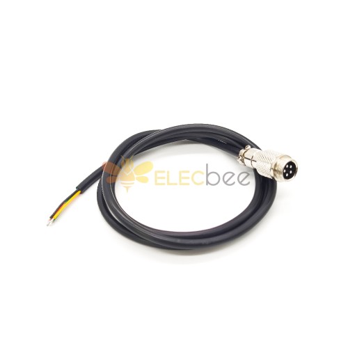 GX12 5Pin Aviation Connector Plug for Cable 1M Single Ended Cable