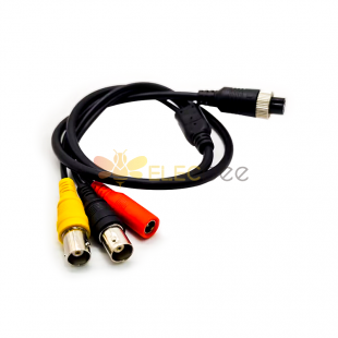 GX12 Cable Adapter 4 Pin Female Connector Cable 1M to BNC DC Adapter for Automotive Vehicle Back View Camera
