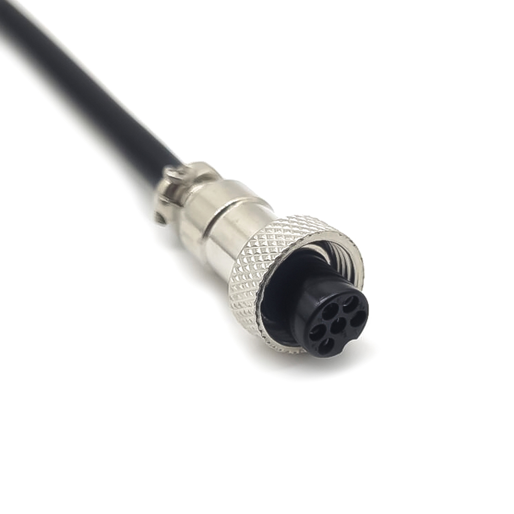 GX12 Connector 6Pin Female Cable Air Plug with Single End Cable 1 Meter