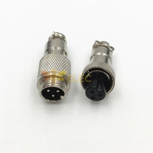 Masche maschio Masche Femmine 3 Pin GX12 Butt Joint Connector Straight Cable Plug 5sets