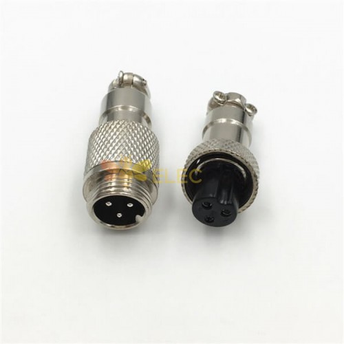 Male Female Plugs 3 Pin GX12 Butt Joint Connector Straight Cable Plug 5sets