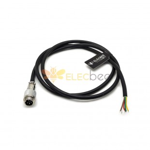 Connettore cavo per l'aviazione impermeabile GX12 6 Pin Male Head Plug Soldering Male Electrical Cable 1M