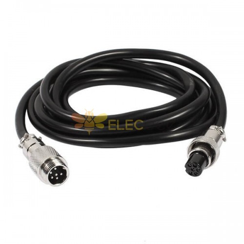 Connecteurs circulaires imperméables GX12 1M Mâle à Femelle Plug Cable Butt Joint Type 6 Pin