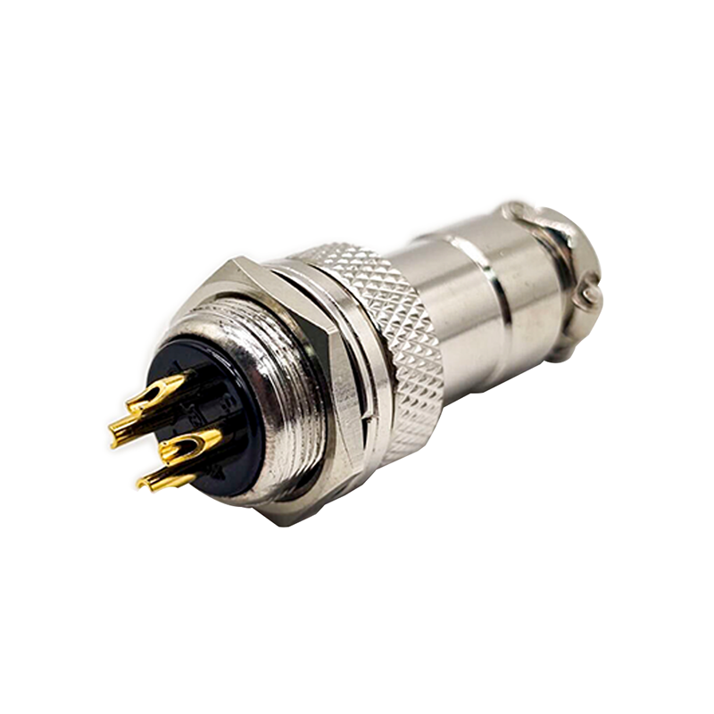 GX16 4 Pin Connector Reverse Straight Male Plug and Female Socket Back Mount Solder Type for Cable