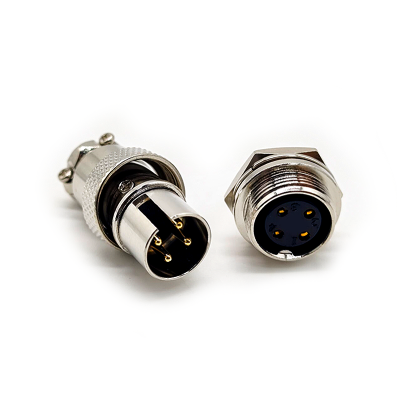 GX16 4 Pin Connector Reverse Straight Male Plug and Female Socket Back Mount Solder Type for Cable
