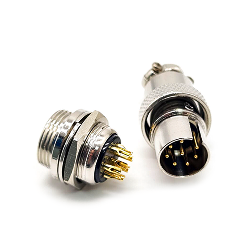 GX16 8-poliger Steckverbinder, umgekehrter gerader Stecker und Buchse, Rückseitenmontage, Löttyp für Kabel
